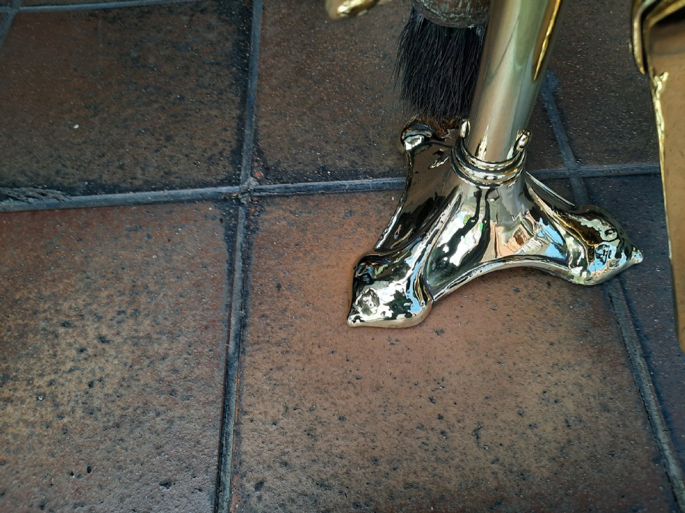 Art Nouveau Brass Fire Companion Tidy View V