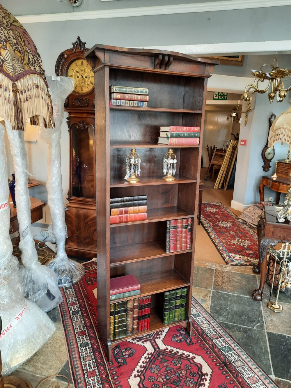 Early 20thC Edwardian Arts & Crafts Oak Bookcase View IV