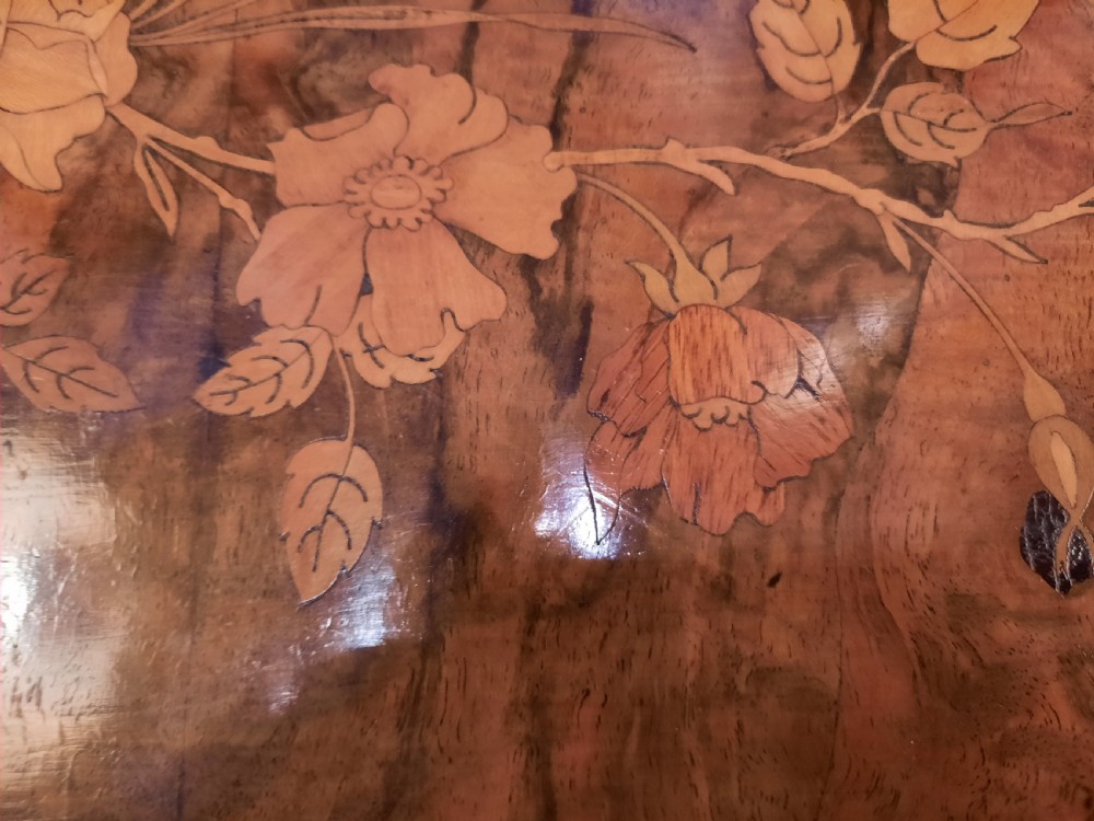 Late 19thC Black Walnut & Marquetry Tray View IV