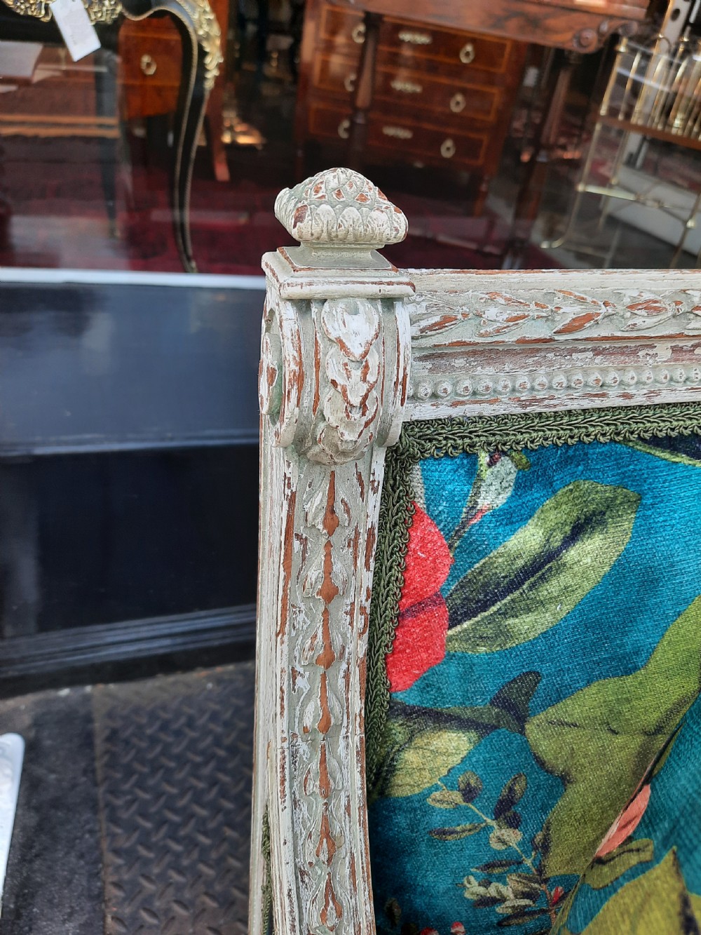  Late 19thC Limed Mahogany Two Seater Settee View V