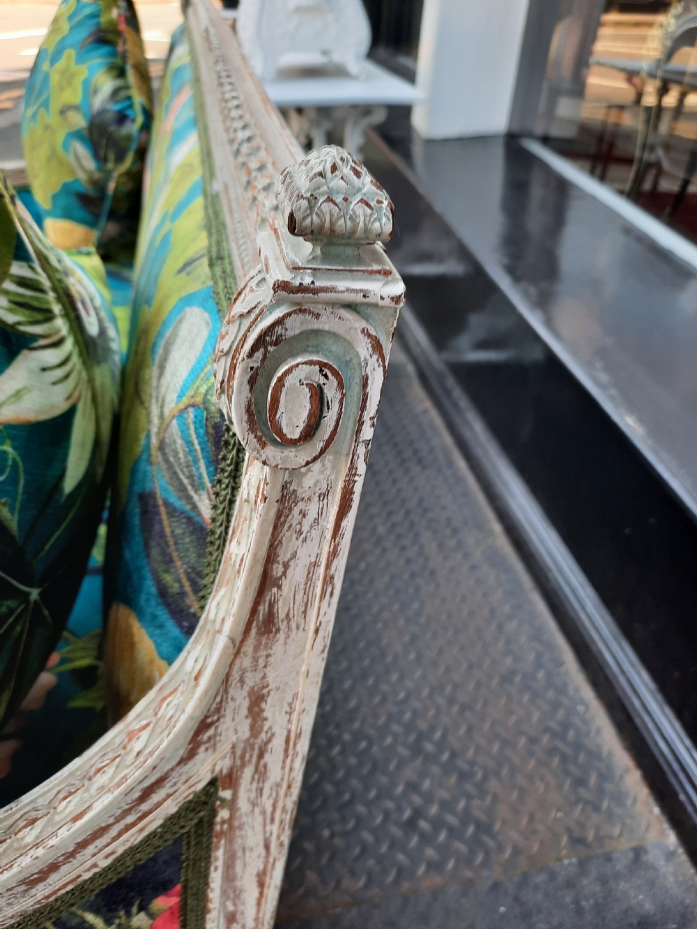  Late 19thC Limed Mahogany Two Seater Settee View VIII
