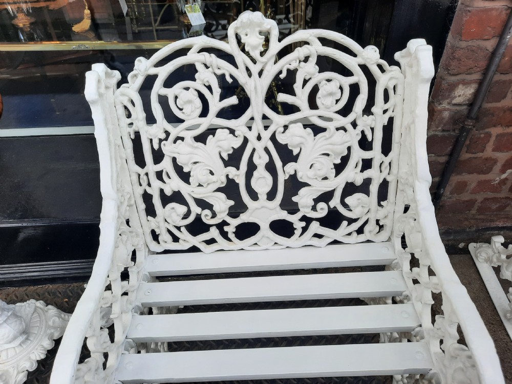 Three Early 20thC Coalbrookdale Style Cast Iron Garden Chairs View V