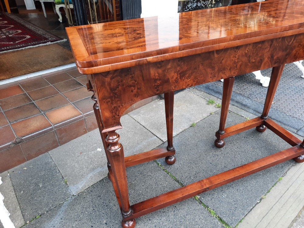Early 20thC burr yew console card table View III