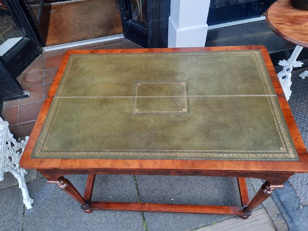 Early 20thC burr yew console card table View VII