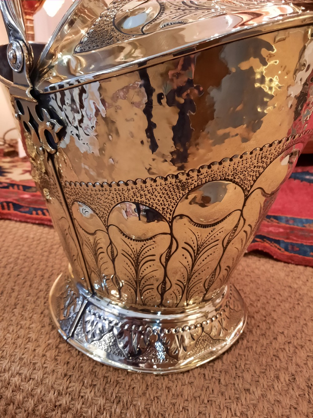 Late 19thC Art Noveau Brass Coal Scuttle View IV