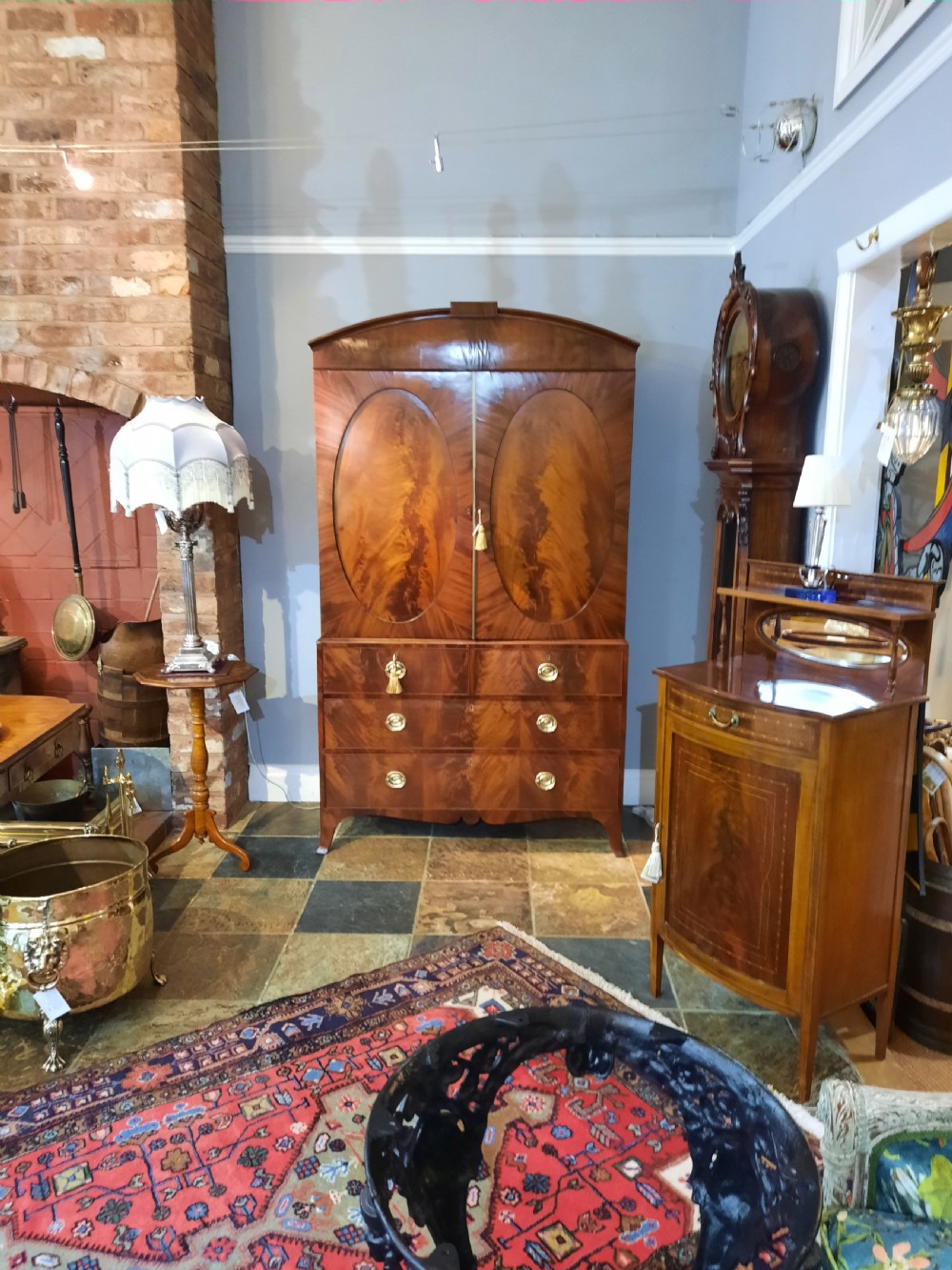 Late Georgian Figured Mahogany Linen Press View II