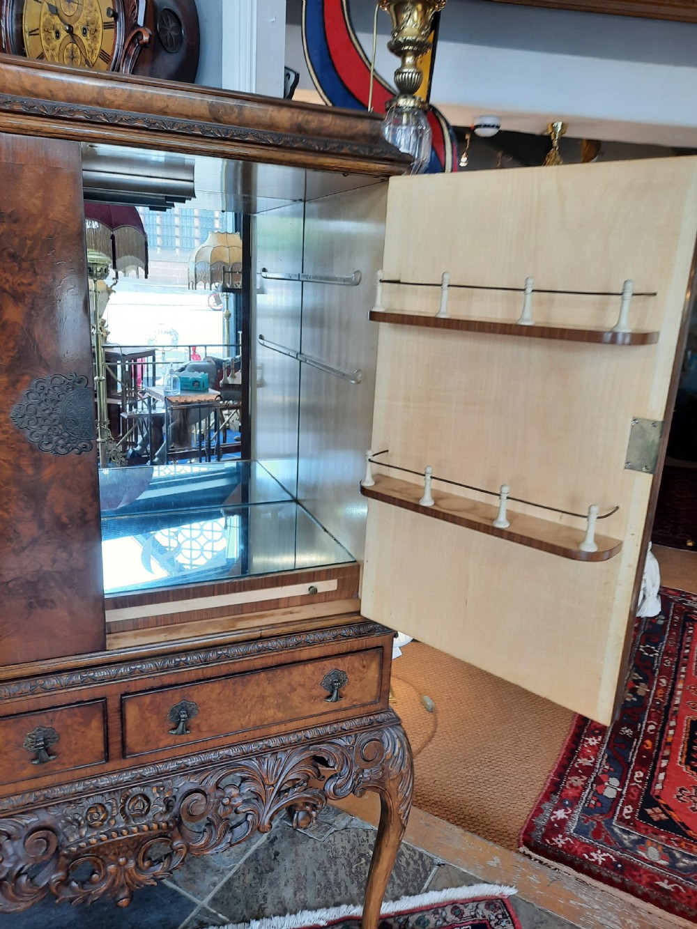 1920's Burr Walnut Cocktail Cabinet View VI