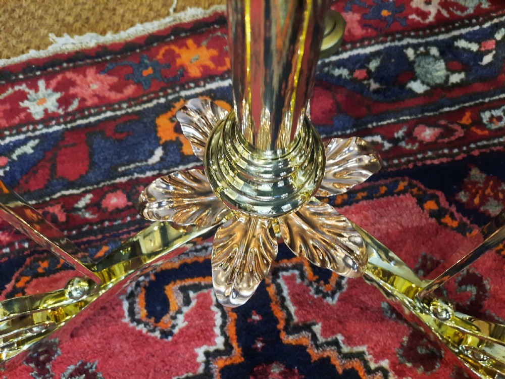 Arts & Crafts Brass & Copper Standard Oil Lamp View II