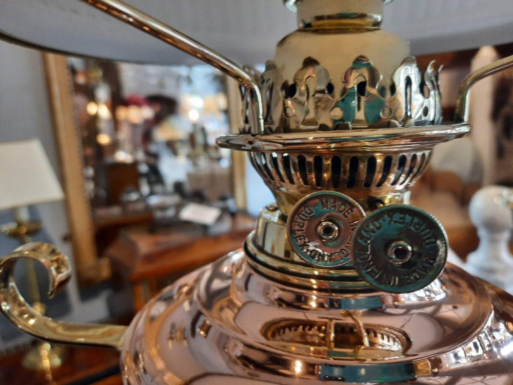 Arts & Crafts Brass & Copper Standard Oil Lamp View V