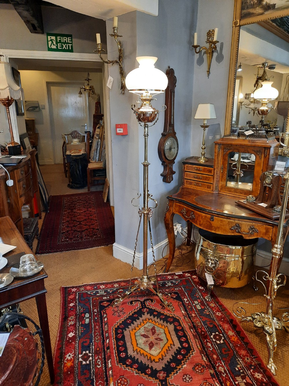Arts & Crafts Brass & Copper Standard Oil Lamp View VII