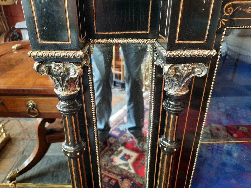 Pair of Victorian Ebonised Aesthetic Display Cabinets View IV