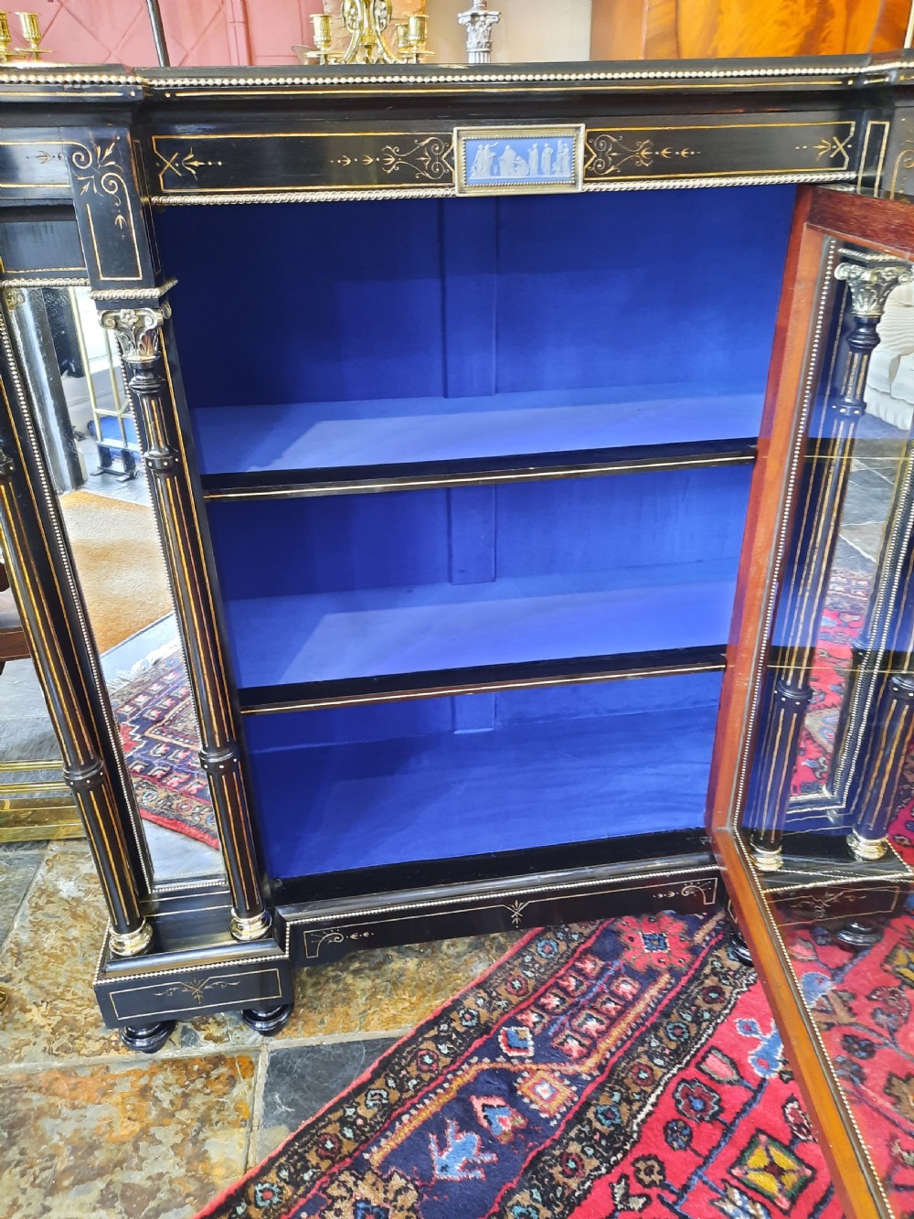 Pair of Victorian Ebonised Aesthetic Display Cabinets View VIII