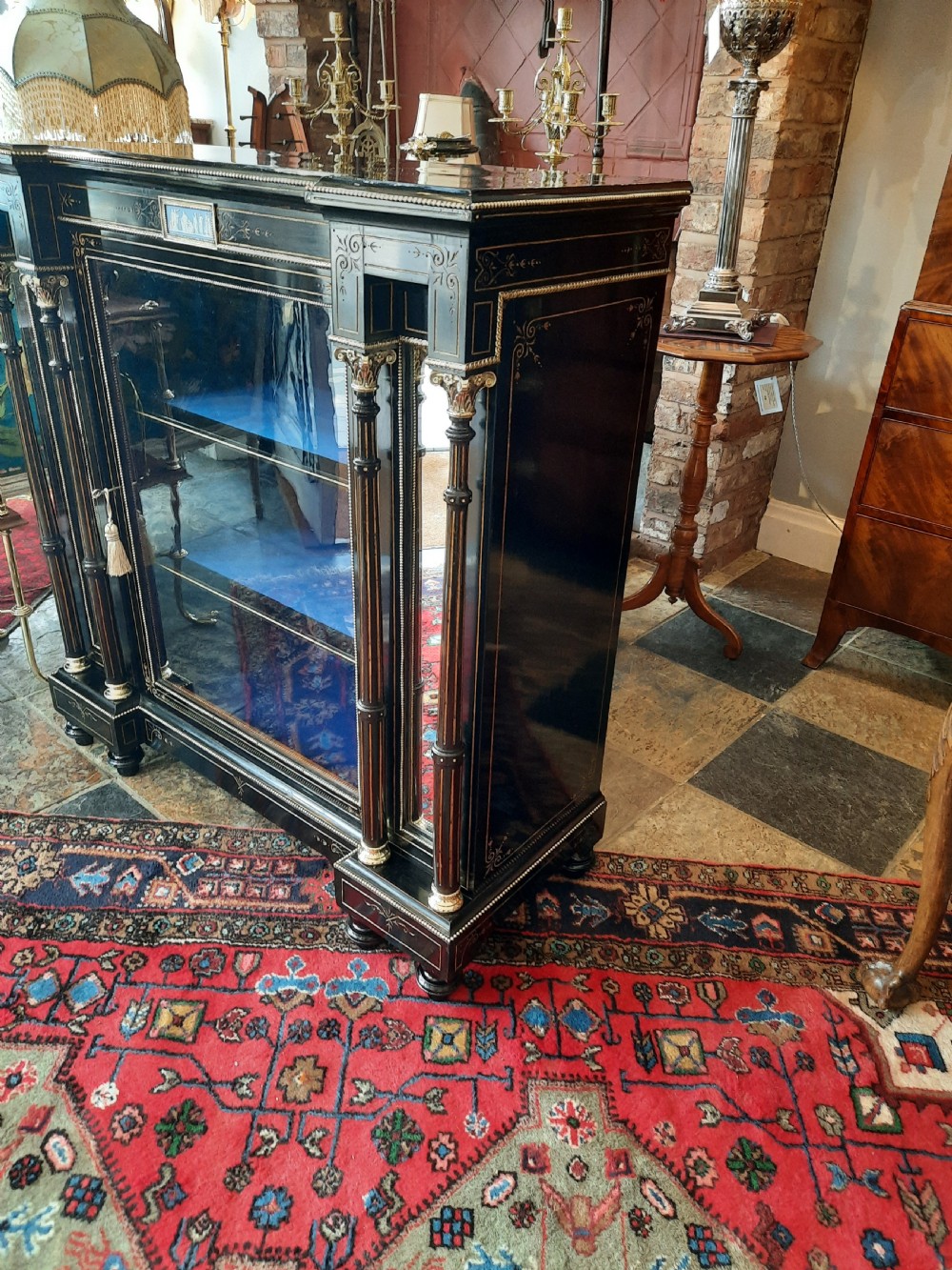 Pair of Victorian Ebonised Aesthetic Display Cabinets View X