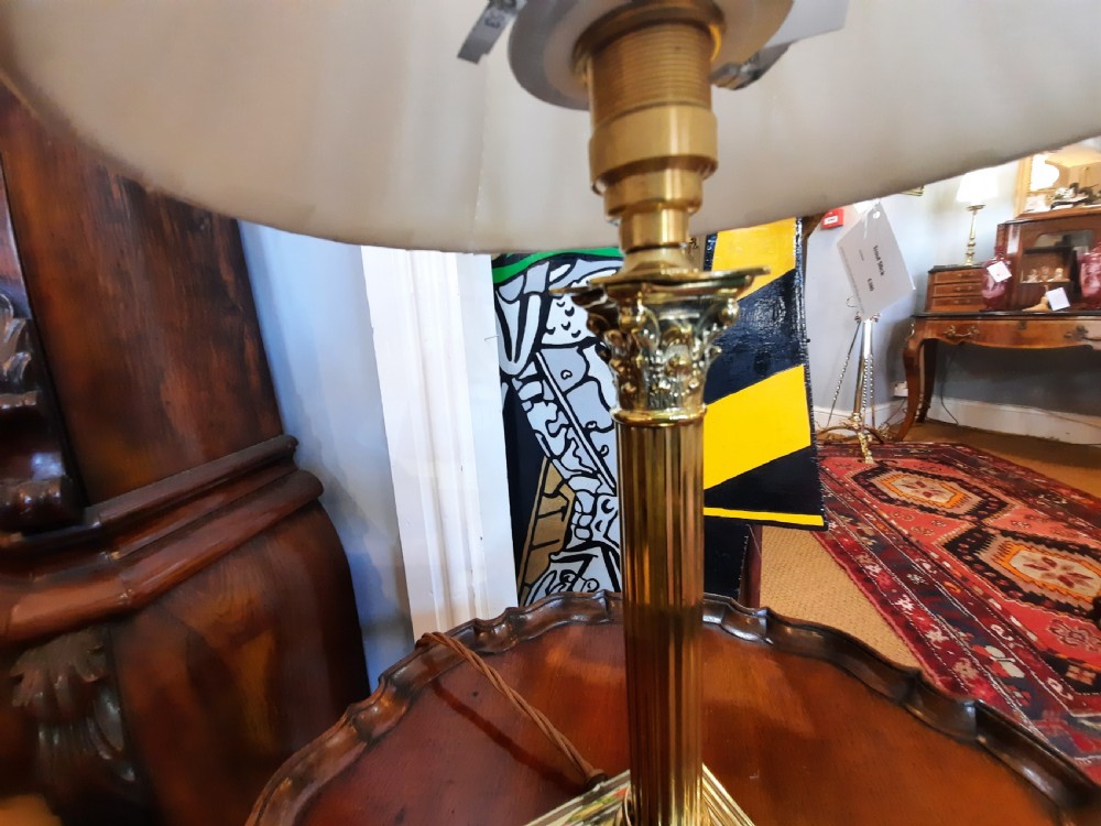 Edwardian Brass Table Lamp View III
