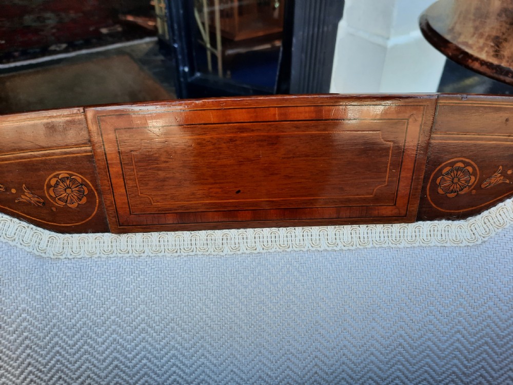 Edwardian inlaid mahogany enclosed armchair View III