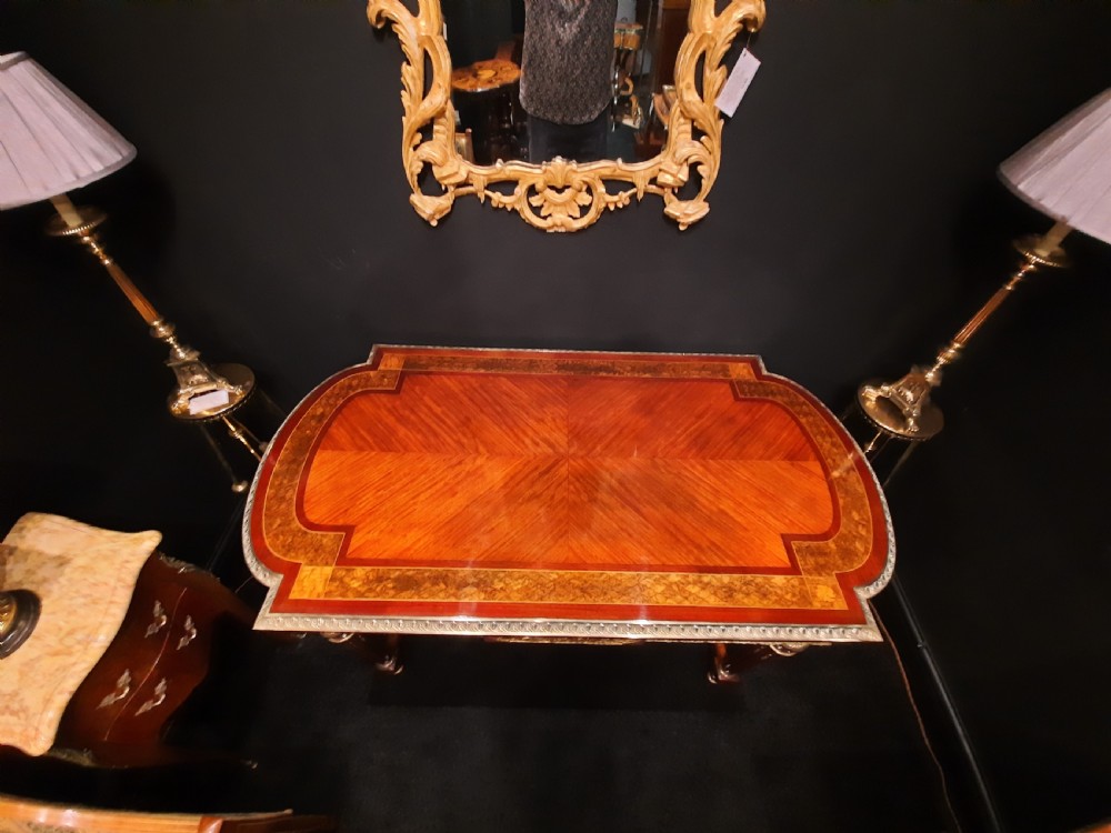 French Gilt Bronze Mounted Kingwood Centre Table c1860 View V