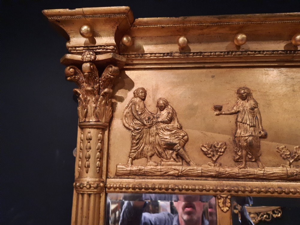 Regency Triptych Giltwood Mirror View III