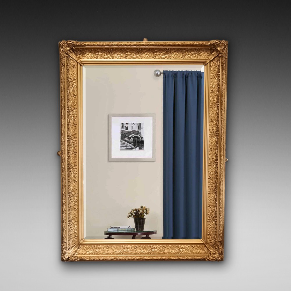 Victorian Giltwood and Gesso Framed Bevelled Mirror