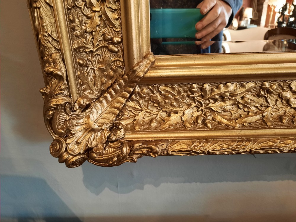 Victorian Giltwood and Gesso Framed Bevelled Mirror View II