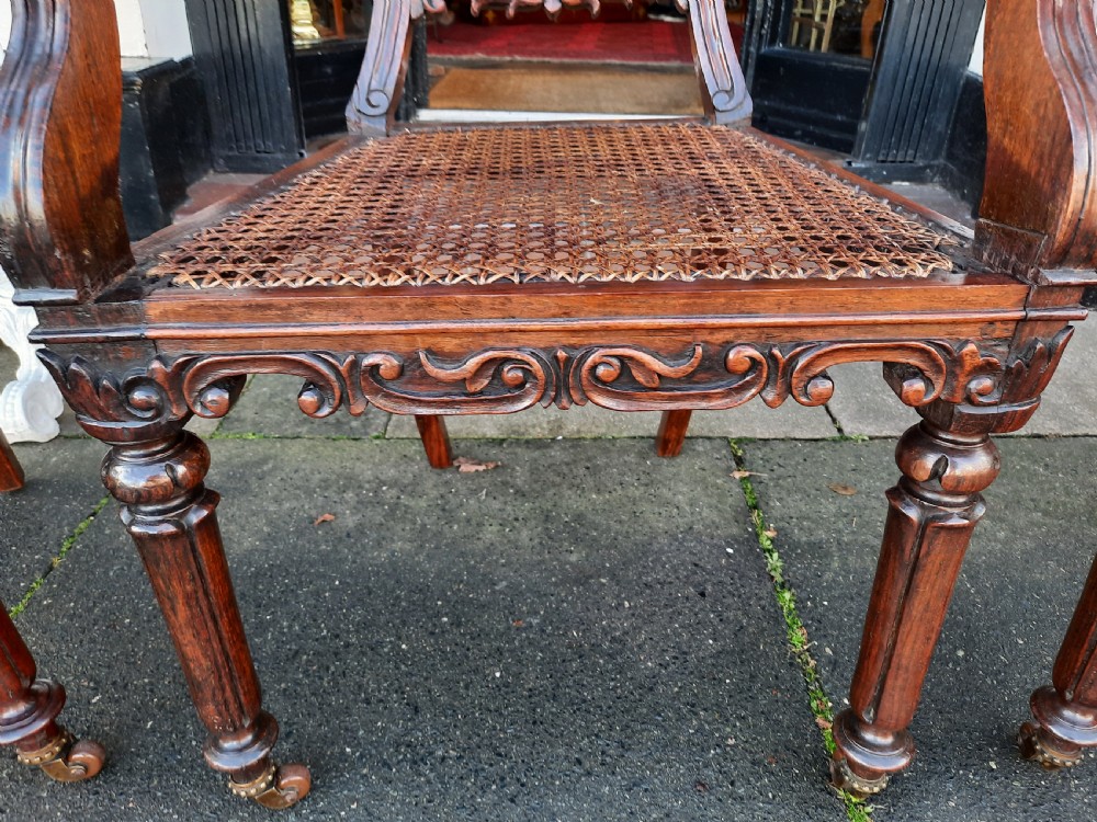 4 William IV Anglo Indian Rosewood Arm Chairs View VI