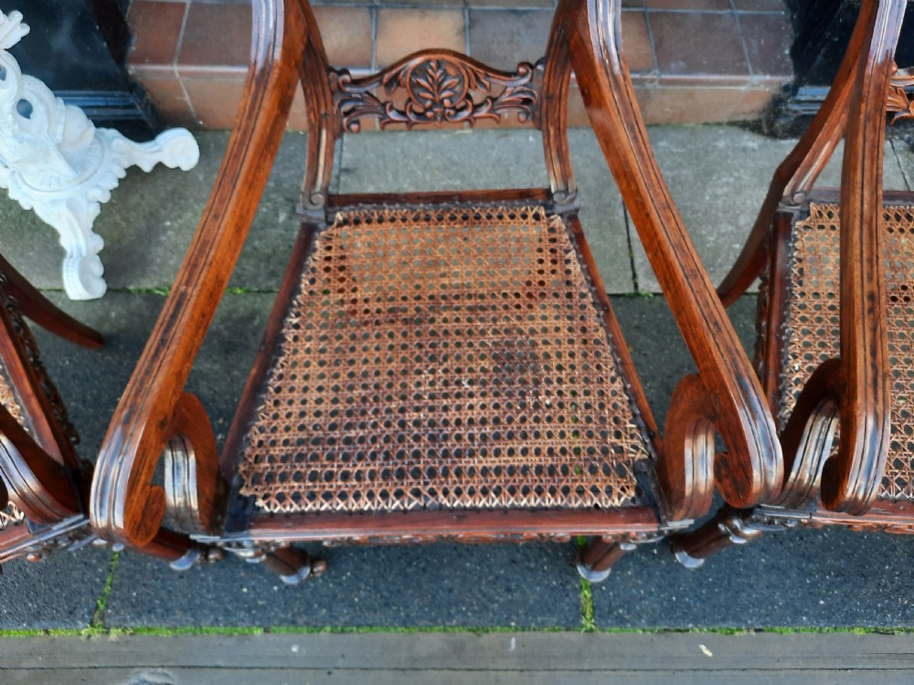 4 William IV Anglo Indian Rosewood Arm Chairs View VII