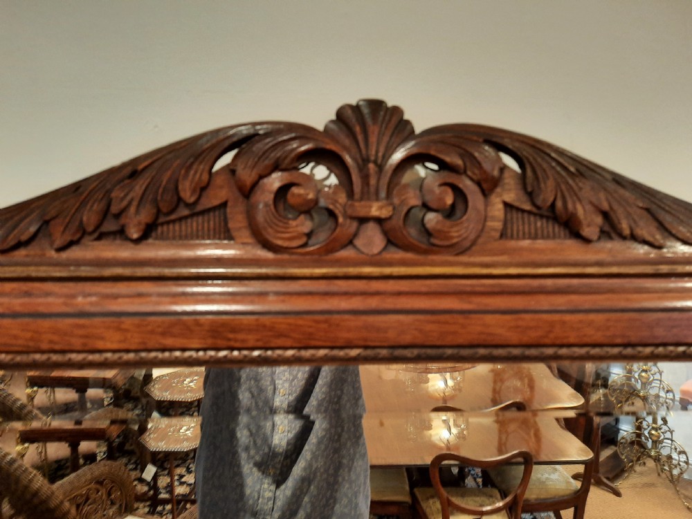 19thC Continental Carved Walnut Mirror  View III