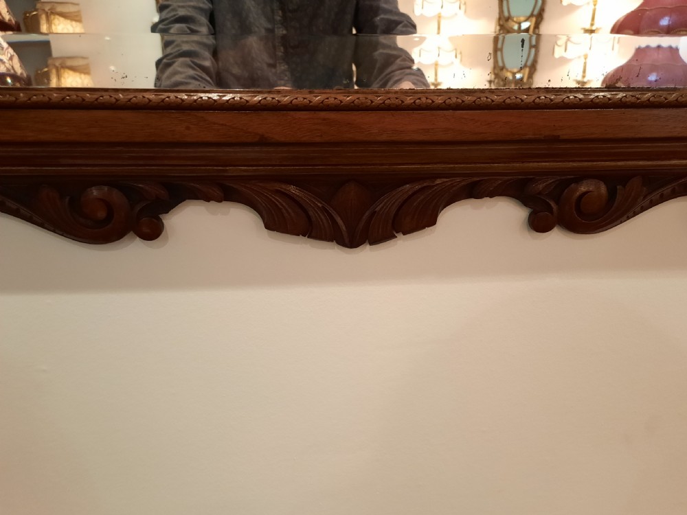 19thC Continental Carved Walnut Mirror  View IV