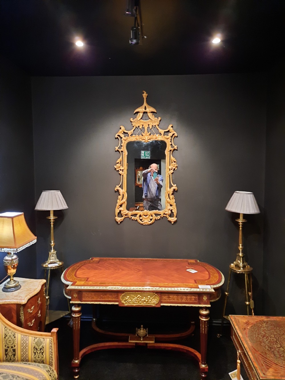 19thC Water Gilded Wood and Gesso Wall Mirror View II