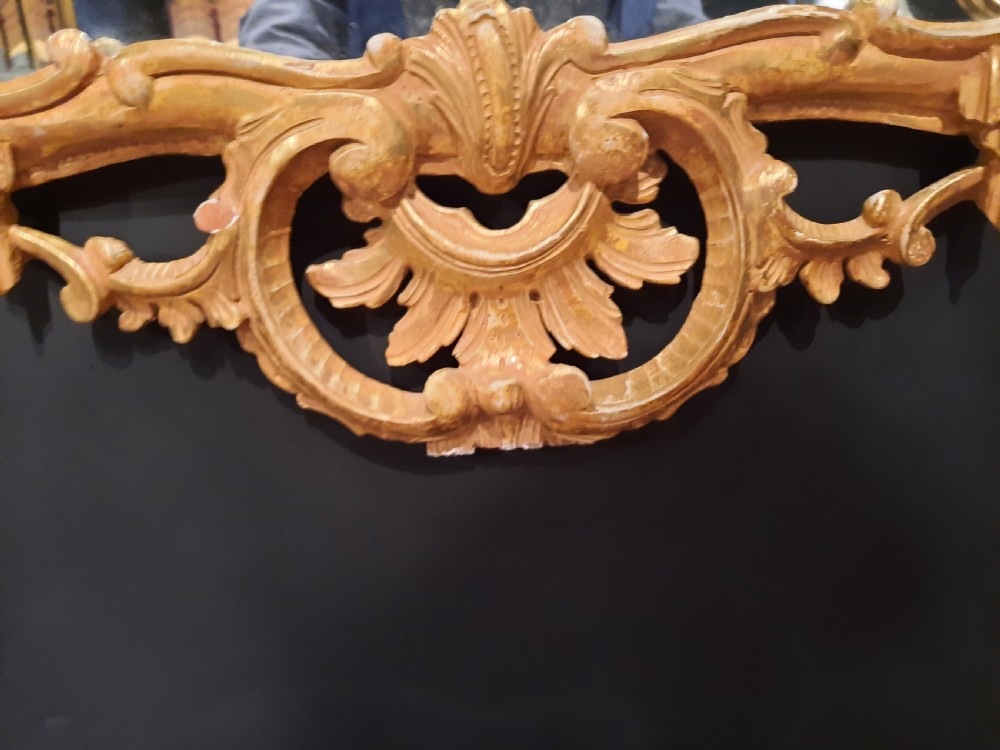 19thC Water Gilded Wood and Gesso Wall Mirror View III