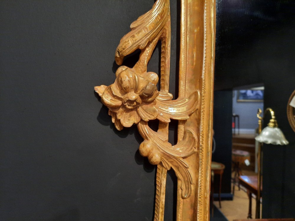 19thC Water Gilded Wood and Gesso Wall Mirror View V