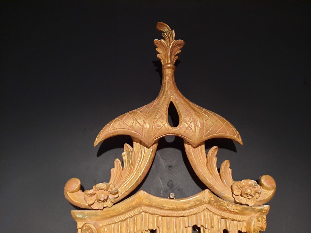 19thC Water Gilded Wood and Gesso Wall Mirror View VIII
