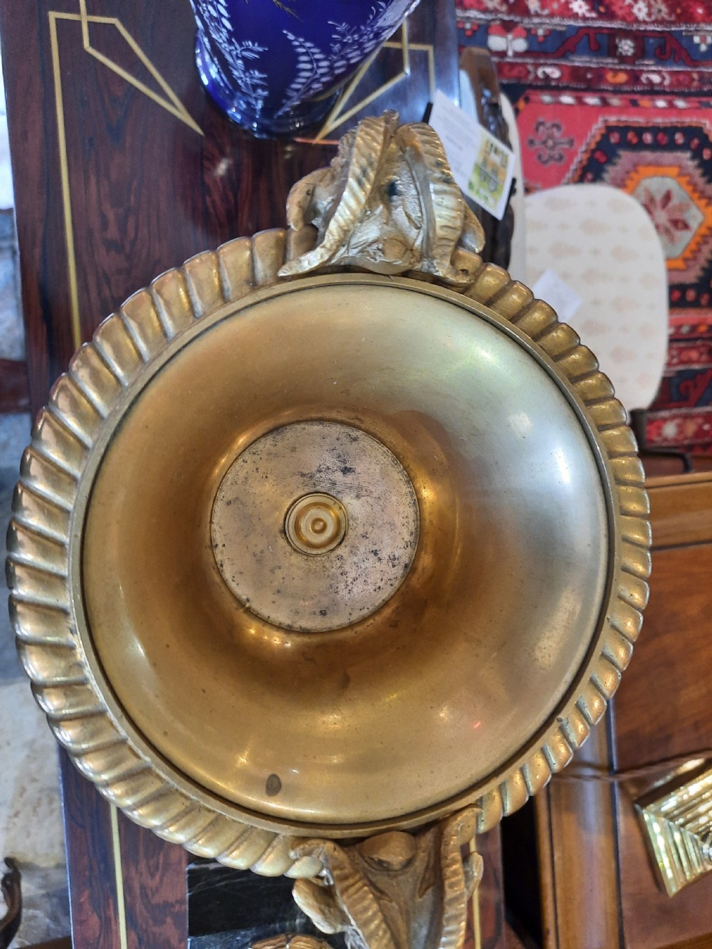 Pair of fine quality 19thC French gilt bronze urns View VI