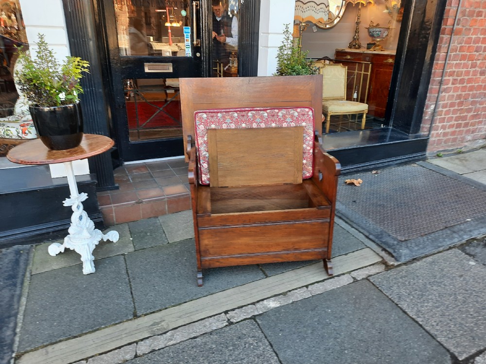 Arts and Crafts Oak Monks Bench View IV