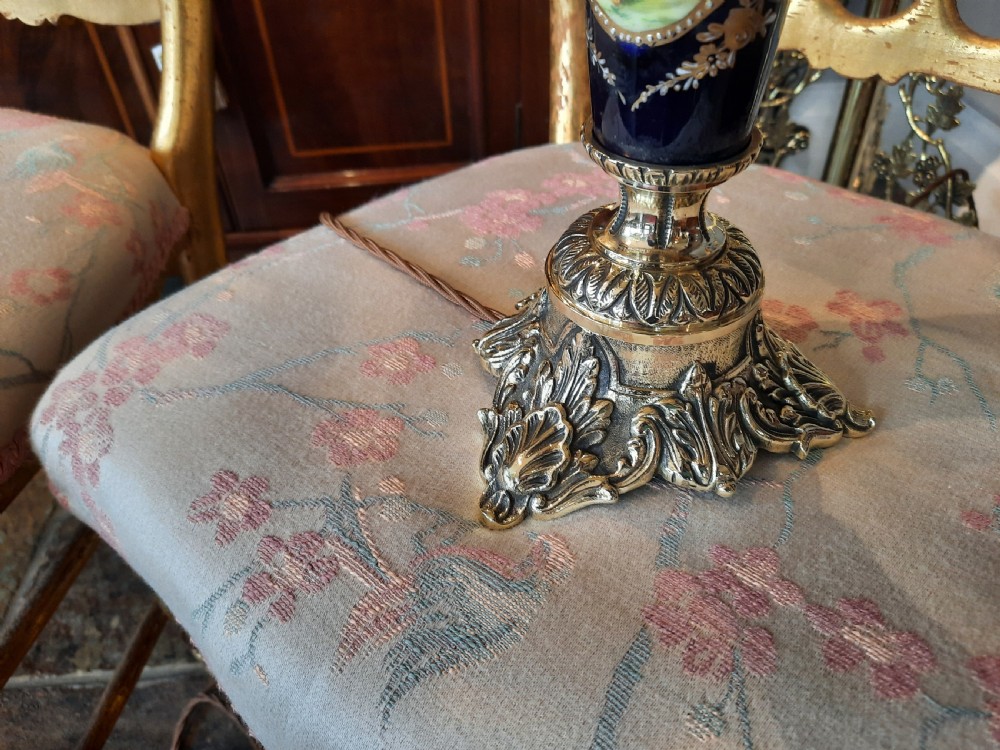 Early 20thC Gilt Metal Mounted Porcelain Table Lamp View II