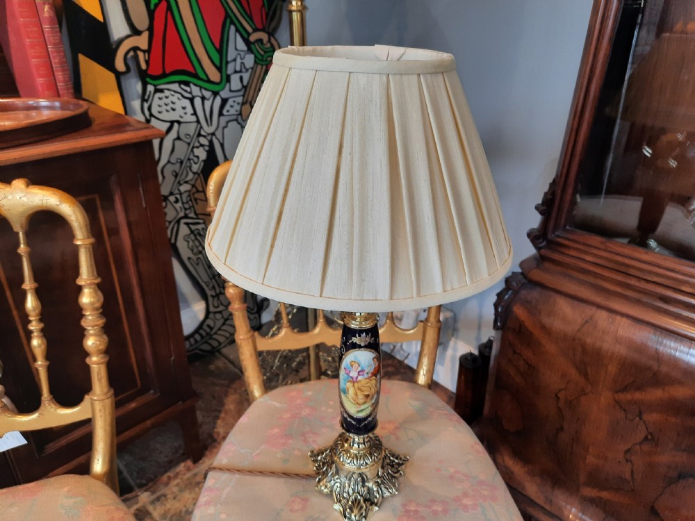Early 20thC Gilt Metal Mounted Porcelain Table Lamp View IV