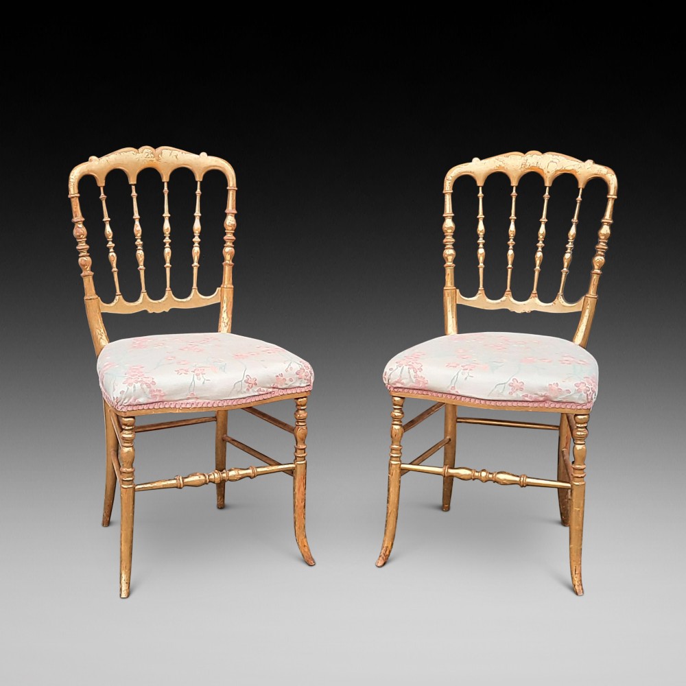 Pair of 19thC Belgian Single Salon Chairs