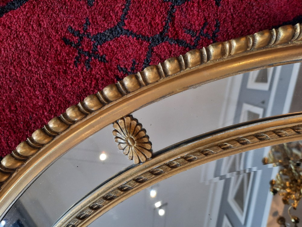 Late 19thC Oval Giltwood and Gesso Mirror View III
