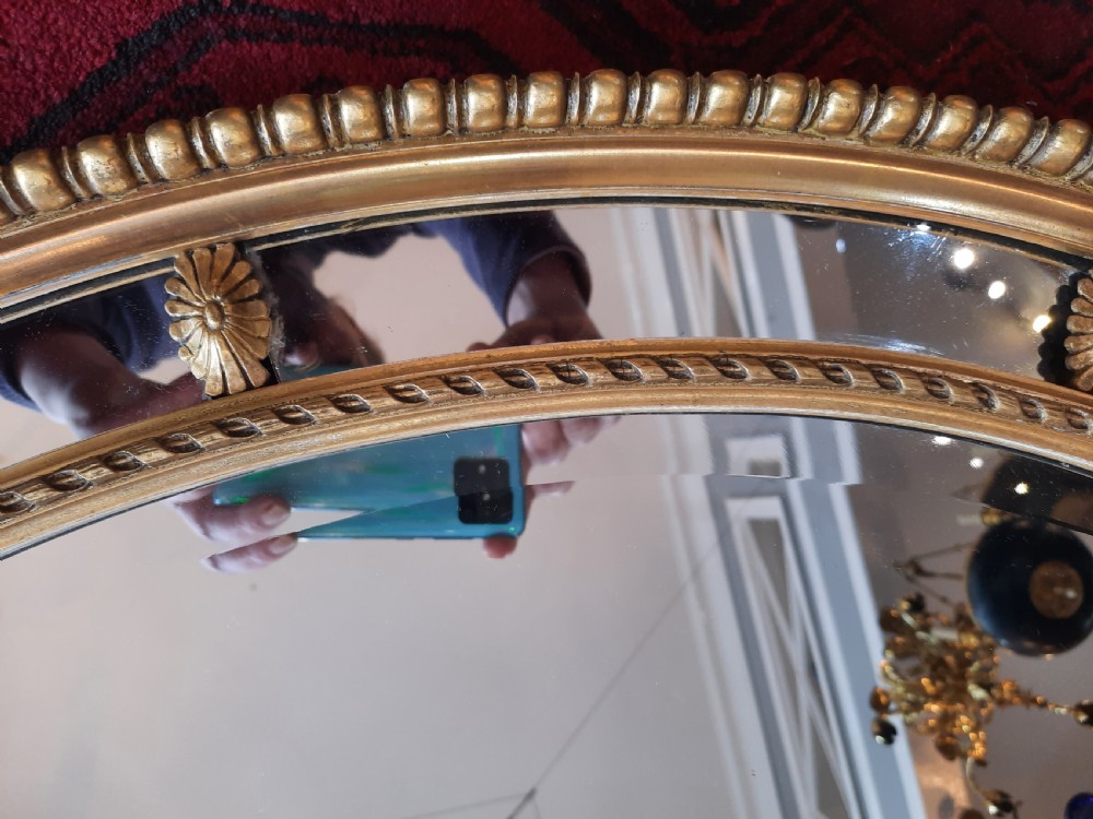 Late 19thC Oval Giltwood and Gesso Mirror View IV