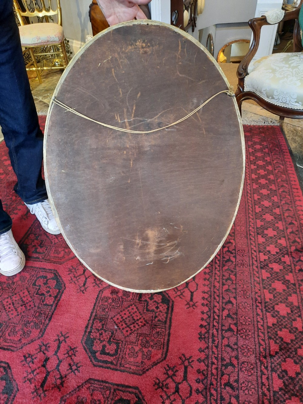 Late 19thC Oval Giltwood and Gesso Mirror View VI