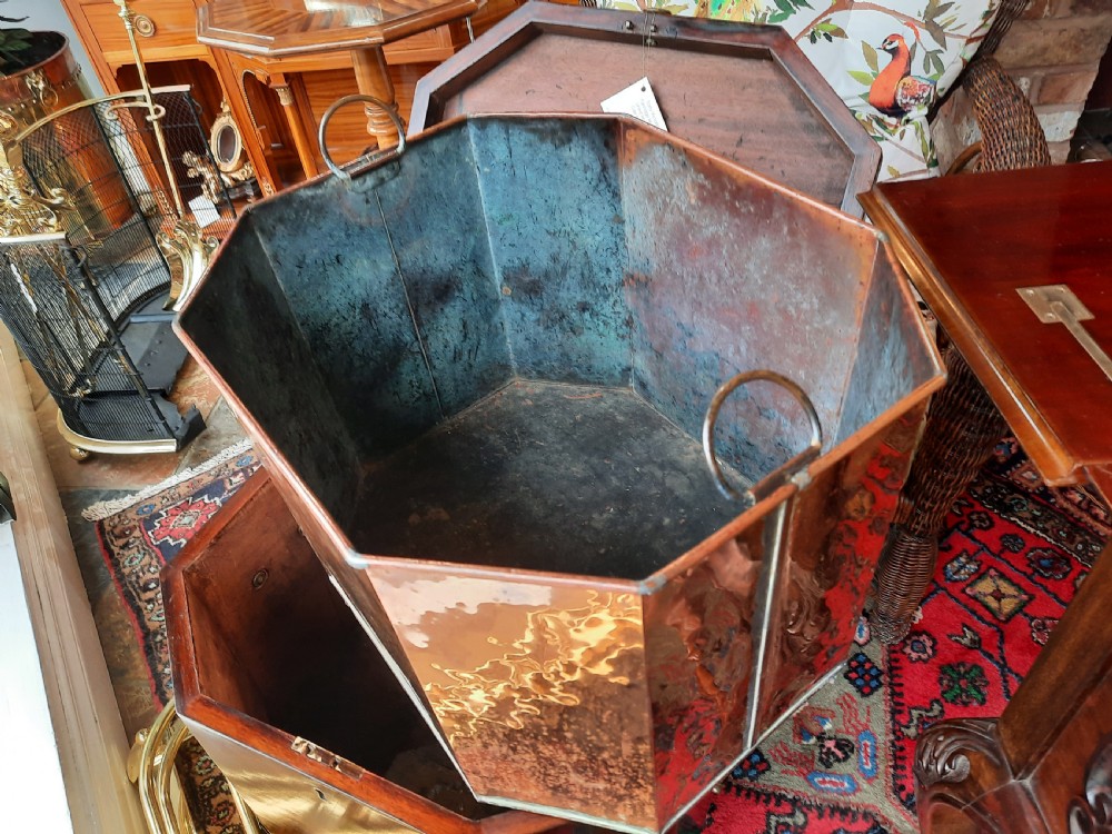 Early Victorian Rare Partridge Wood Copper Lined Wine Cooler View V