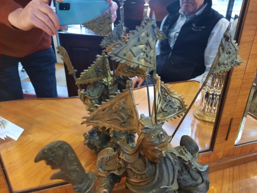 Early 20thC Bronze Figure of a Chinese Warrior View II