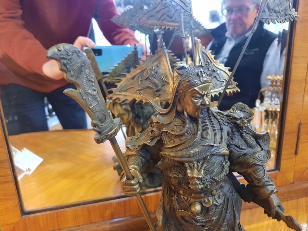 Early 20thC Bronze Figure of a Chinese Warrior View III
