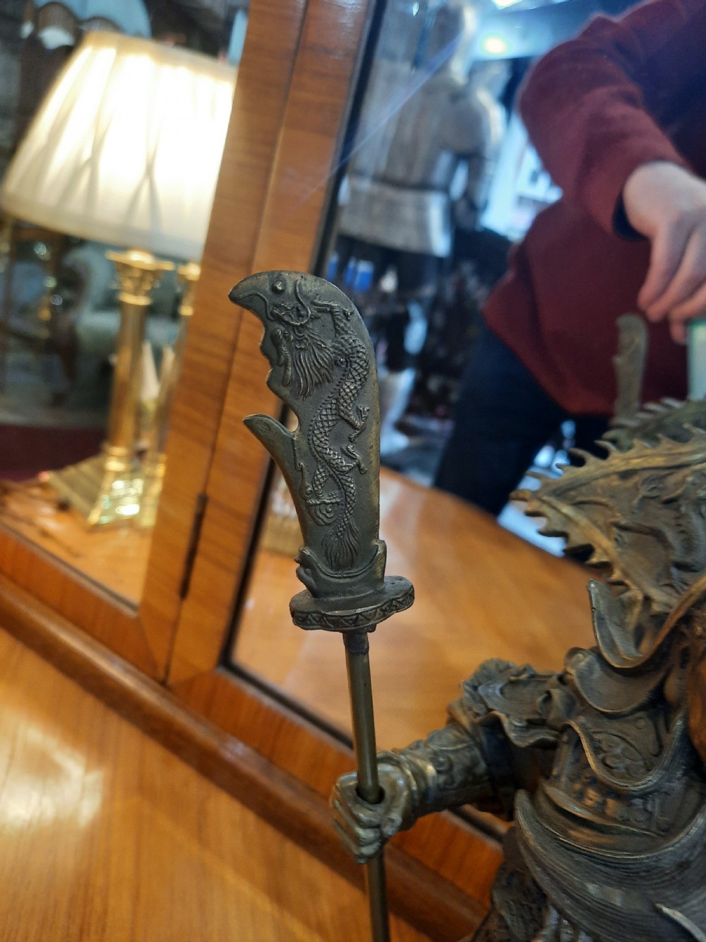Early 20thC Bronze Figure of a Chinese Warrior View V