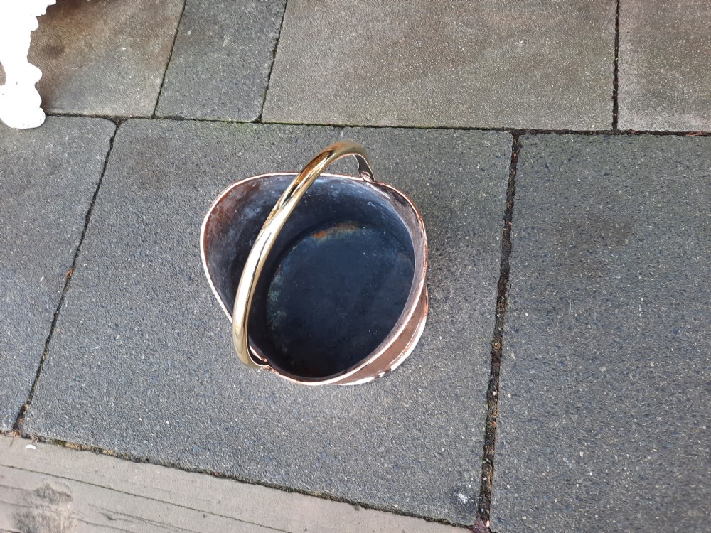 Victorian Copper Coal Helmet View II