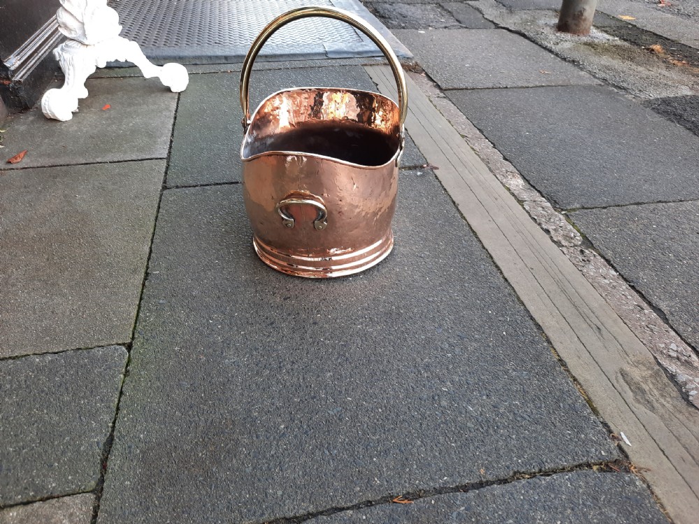 Victorian Copper Coal Helmet View III