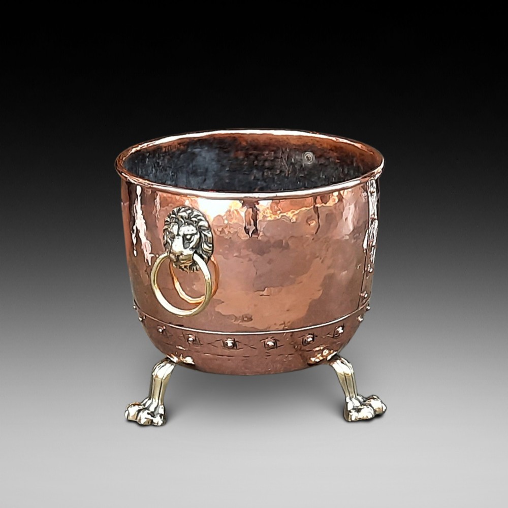 Victorian Copper Log Cauldron Bucket