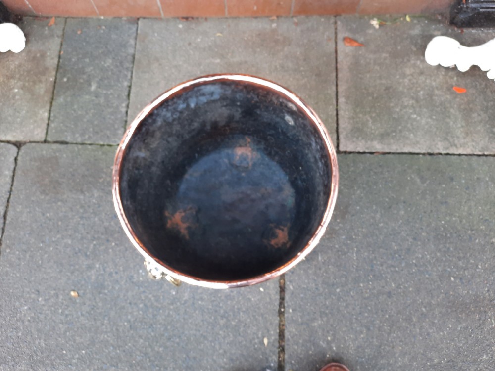 Victorian Copper Log Cauldron Bucket View II