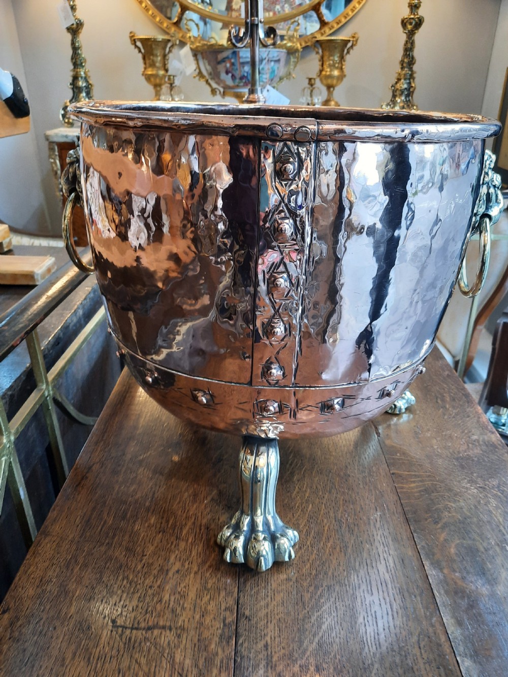 Victorian Copper Log Cauldron Bucket View III