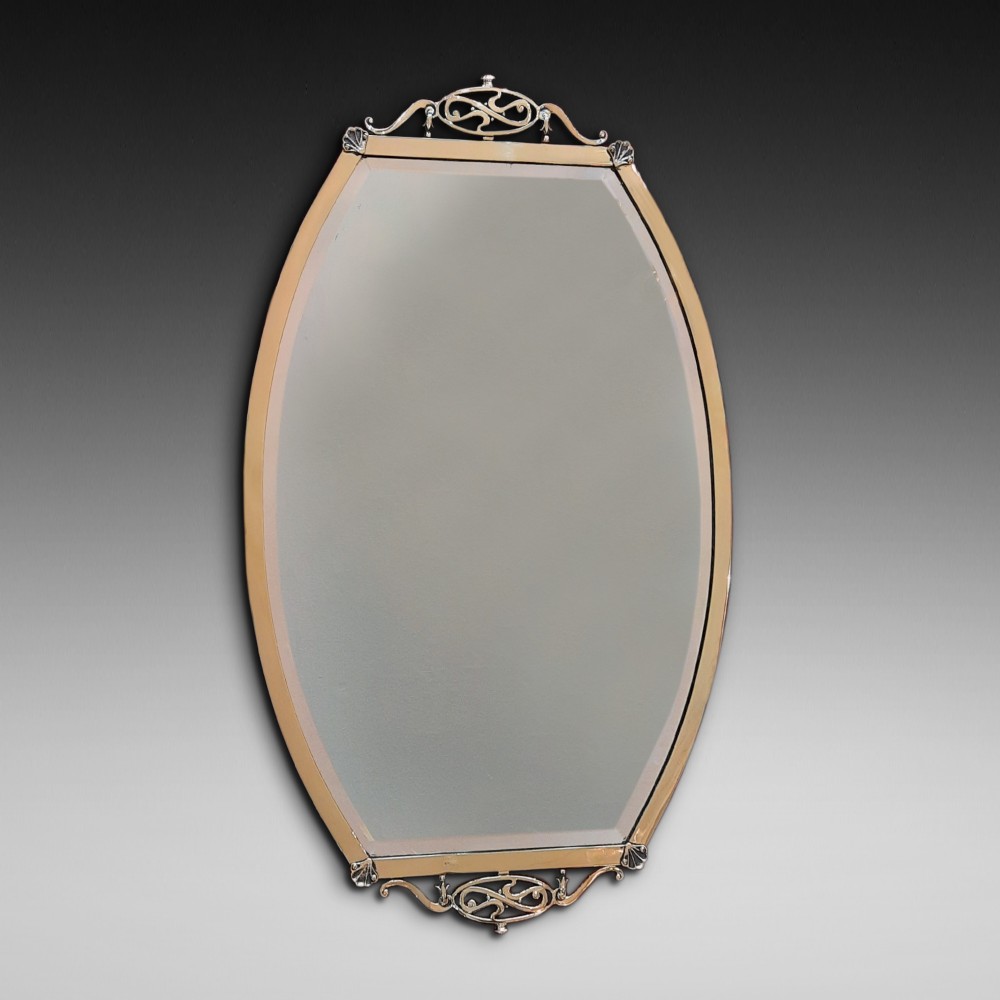 Arts and Crafts Brass Framed Mirror 