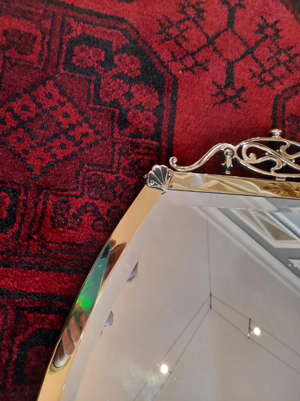 Arts and Crafts Brass Framed Mirror  View II